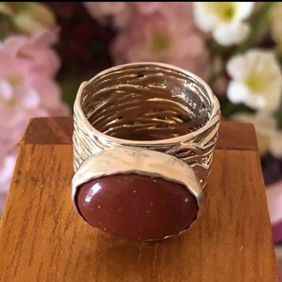 RARE Silpada Sterling Silver Sparkling Sandstone Ring R1144 Size 7 - Picture 8 of 10